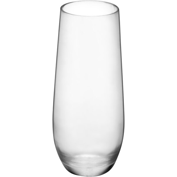 An American Metalcraft clear Tritan plastic stemless flute glass.