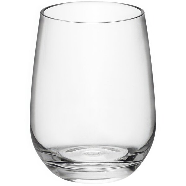 An American Metalcraft clear Tritan plastic stemless wine glass.