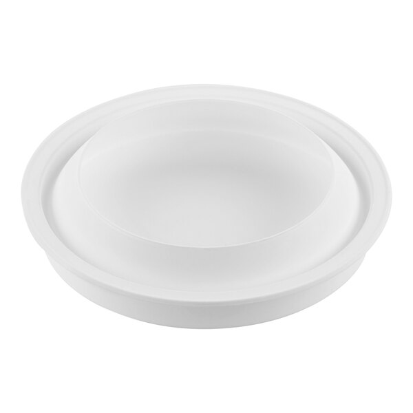 A white bowl with a white background.