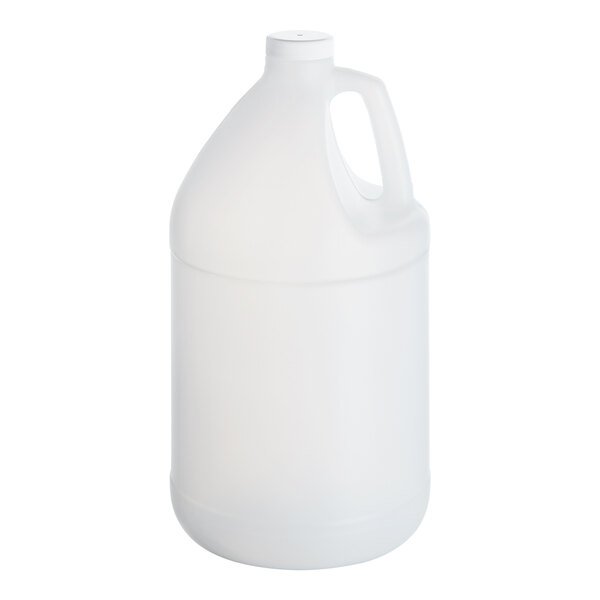 A translucent white plastic jug with a handle.