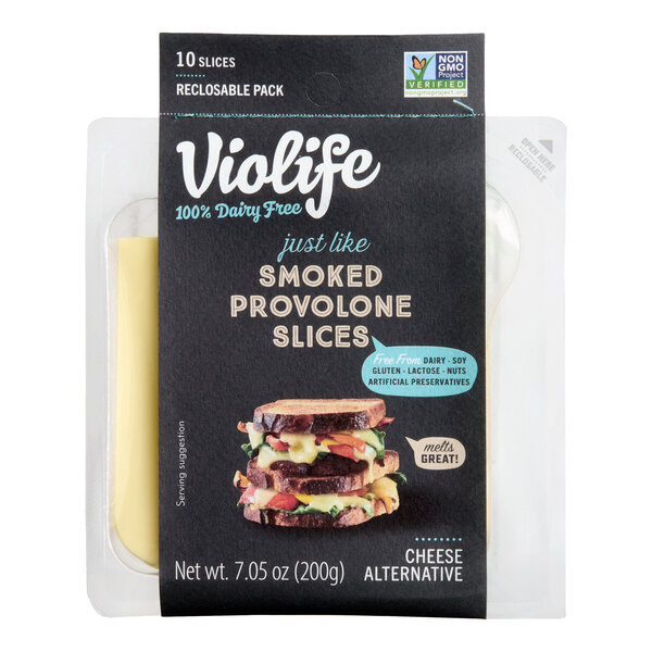 A package of Violife Just Like Smoked Provolone Vegan Cheese Slices, 7.05 oz.