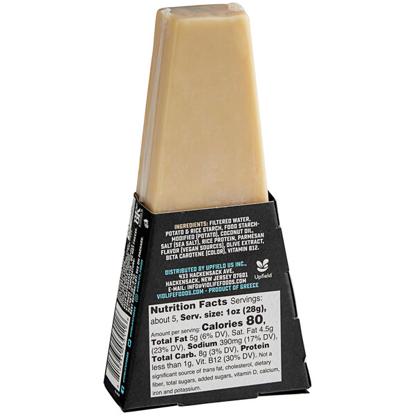 A black and white package of Violife Just Like Parmesan vegan cheese.