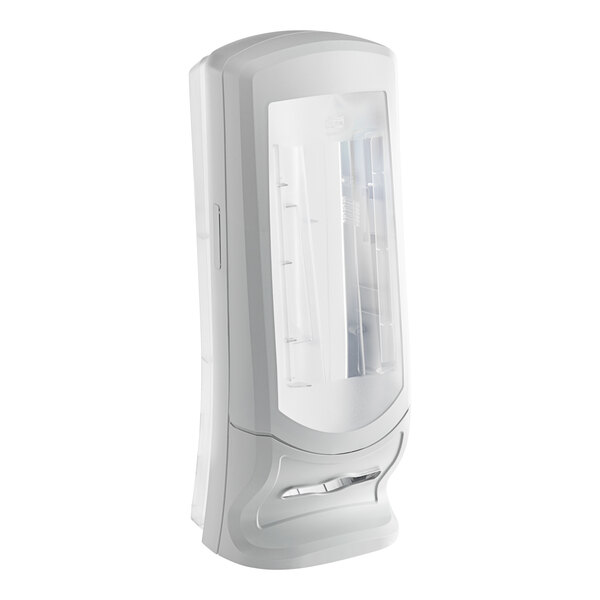 A gray Tork Xpressnap standing / wall mount interfold napkin dispenser.