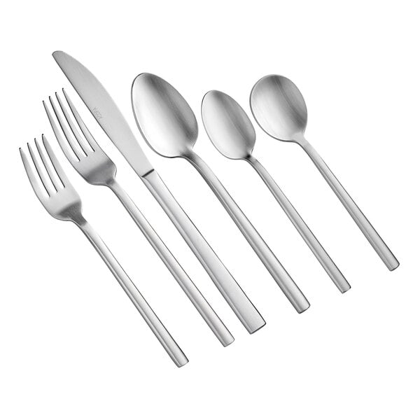 A close-up of Acopa Phoenix Stainless Steel Forged Teaspoons.