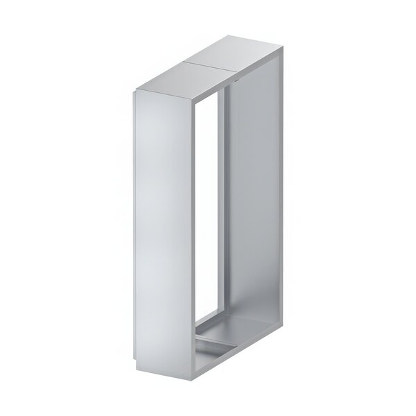 A silver rectangular stainless steel collar with a hole.
