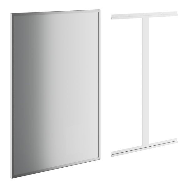 An American Specialties, Inc. mirror with a stainless steel frame.