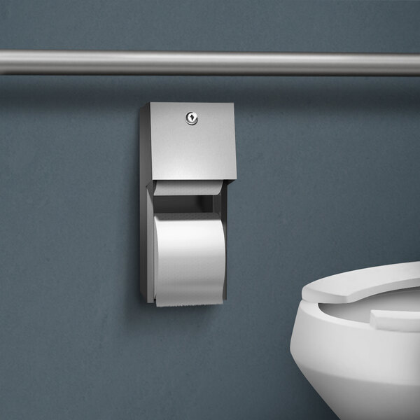 American Specialties, Inc. 10-0030 Stainless Steel Surface-Mounted Twin Hide-A-Roll Toilet Tissue Dispenser