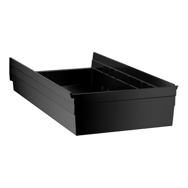 Regency Black Shelf Bin, 23 5/8" x 11 1/8" x 4"