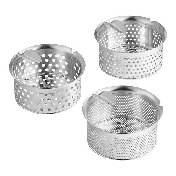 A Garde stainless steel rotary food mill strainer with holes.