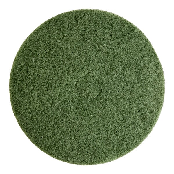A green Lavex Basics scrubbing pad with a circular pattern in the middle.