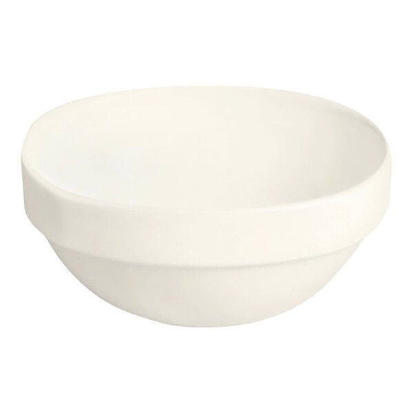 A RAK Porcelain ivory bowl on a white background.