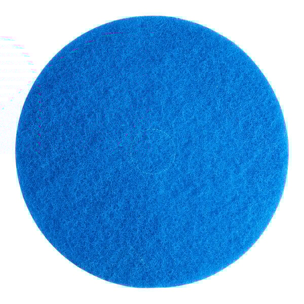 A blue circle with a white background.