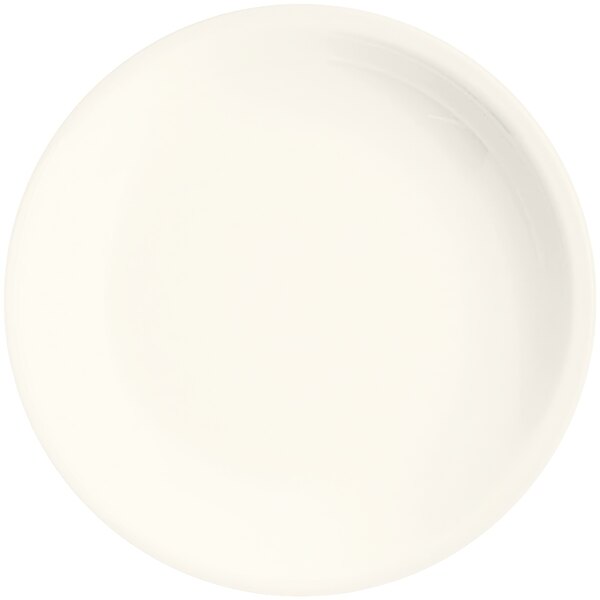 A RAK Porcelain ivory narrow rim deep plate on a white background.