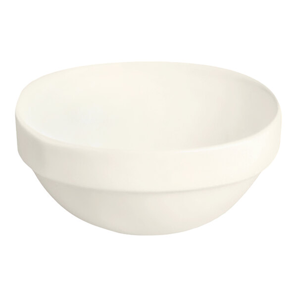 A RAK Porcelain ivory porcelain bowl on a white background.