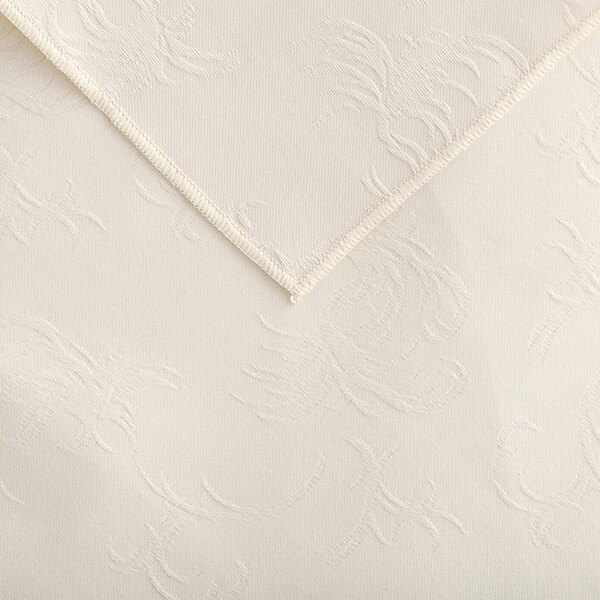 A white cloth with a floral pattern.