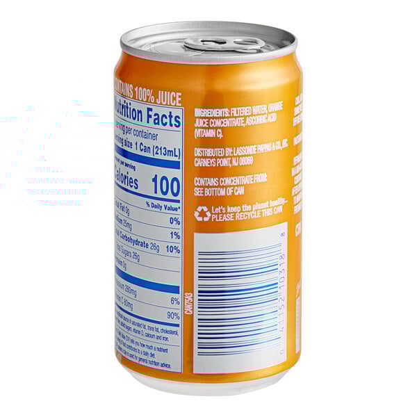A Ruby Kist 7.2 fl. oz. can of orange juice with a label.