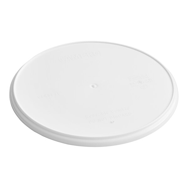 A white plastic Cambro lid.