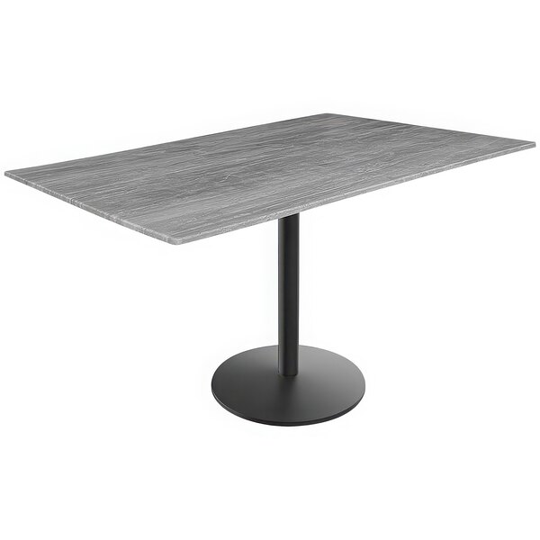 A Holland Bar Stool EuroSlim Greystone table with a black base.