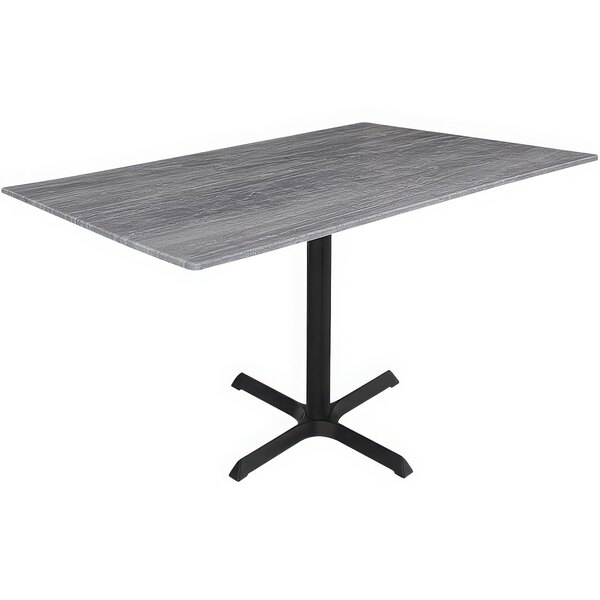 A rectangular grey Holland Bar Stool EuroSlim table with a black cross base.