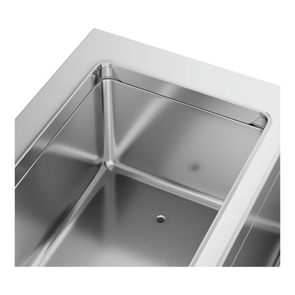 A ServIt drop-in hot food well with three compartments on a counter.