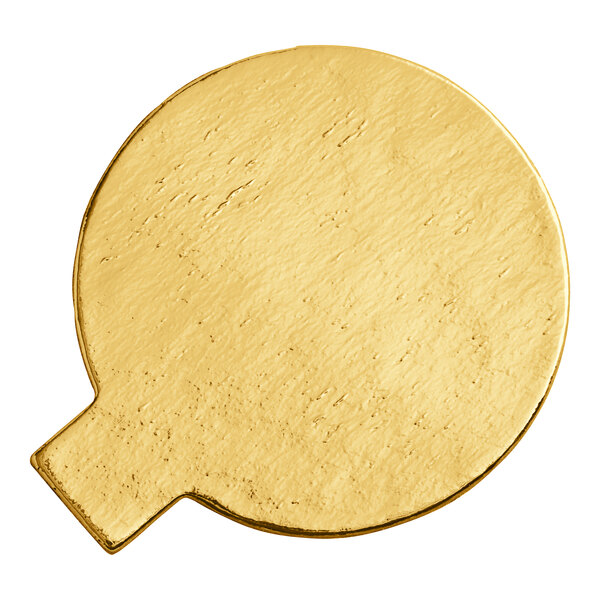 A gold circle with a rounded top.