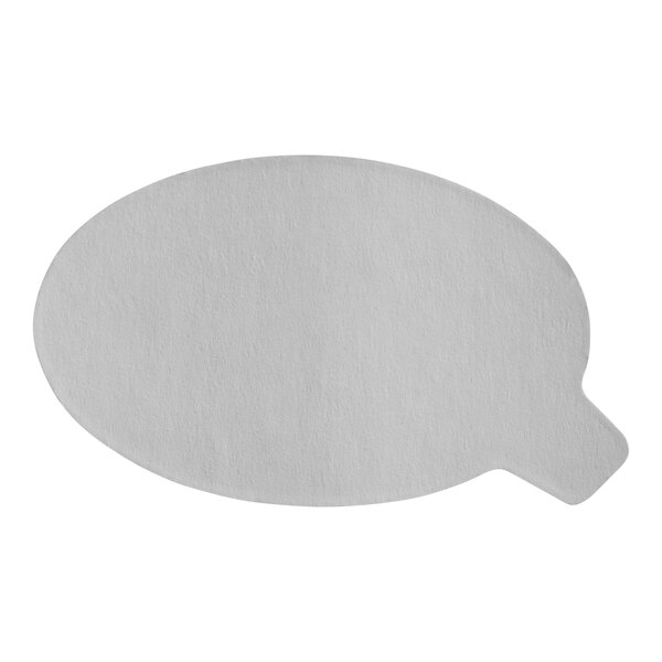 A white oval Enjay dessert board with a black border.