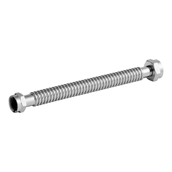 A stainless steel Easyflex water heater connector with threaded ends.
