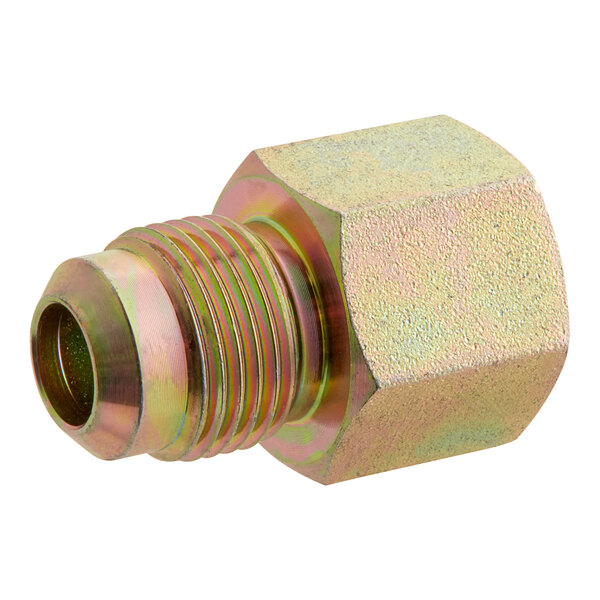 A zinc-plated steel Easyflex gas valve with a threaded fitting.