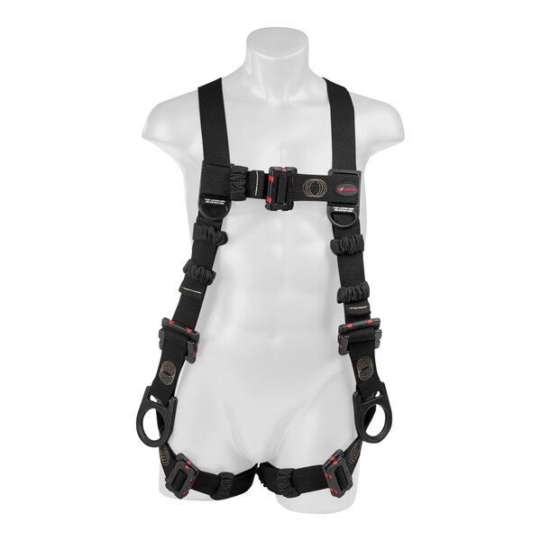 The black KStrong Kapture Element Arc Flash Rated Aramid harness on a mannequin.