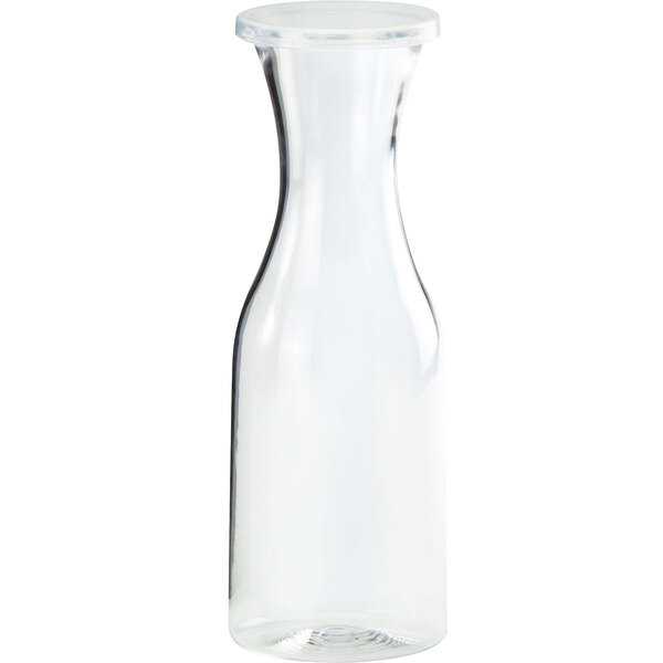 A clear polycarbonate carafe with a clear lid.