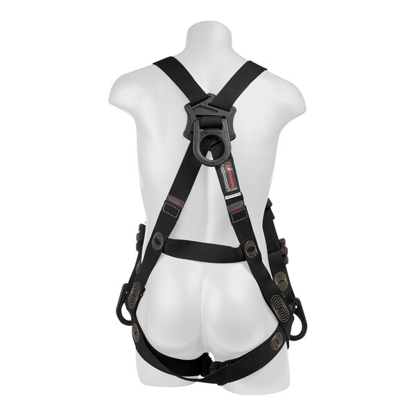 A mannequin wearing a KStrong Kapture Element Arc Flash Rated Aramid Full-Body Welder's Harness.