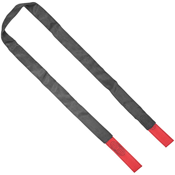 A pair of black and red KStrong concrete embed anchor straps with loops on both ends.