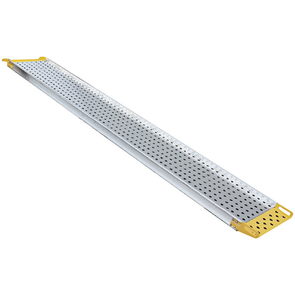 A long metal B&P Manufacturing walk ramp with holes in the metal.