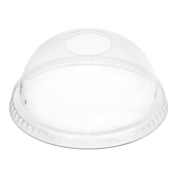 World Centric 9Q-24 oz. PLA Plastic Compostable Cold Cup Dome Lid With No Hole - 1,000/Case