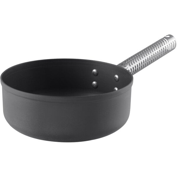 A black LloydPans sauce pan with a handle.