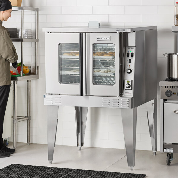 Garland MCO-GD-10S Natural Gas Single Deck Deep Depth Full Size Convection Oven with Analog Controls - 60,000 BTU