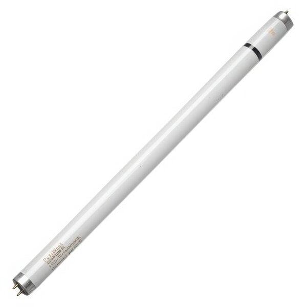 A white tube light with black and silver tips.