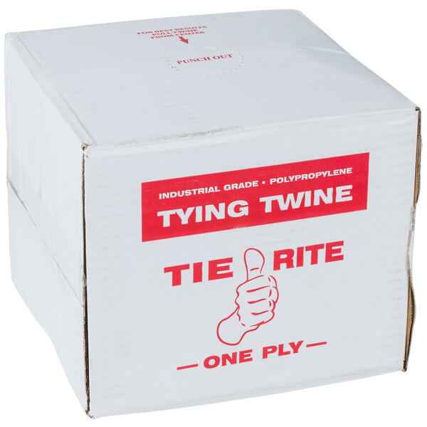 A white carton of 1-ply polypropylene industrial twine with red text.