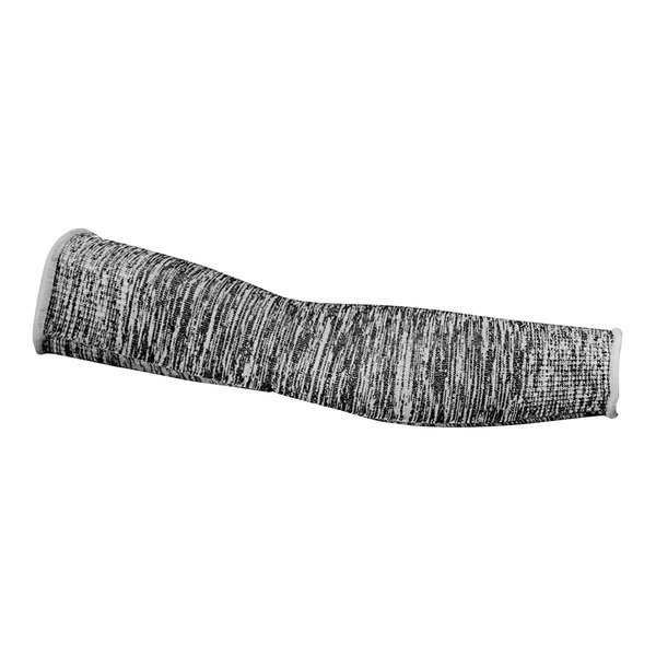 A black and white drawing of a hand wearing a gray and white Cordova protective sleeve.