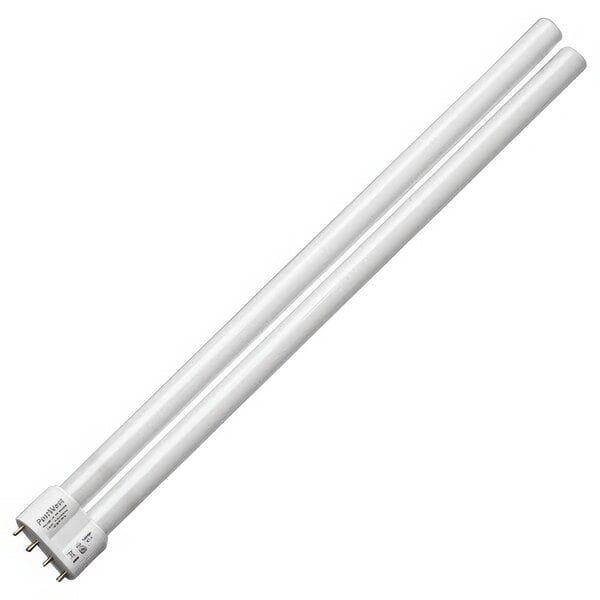 A close up of a PestWest white Plasma Quantum fluorescent tube.