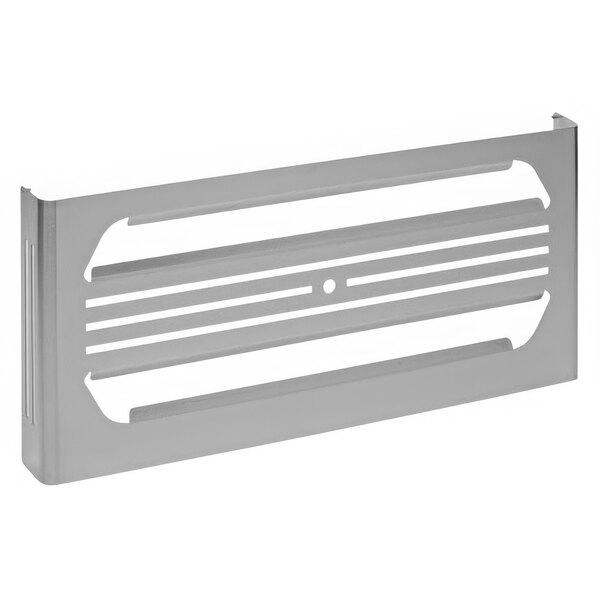 A white stainless steel cover with a hole in the middle and three bars.