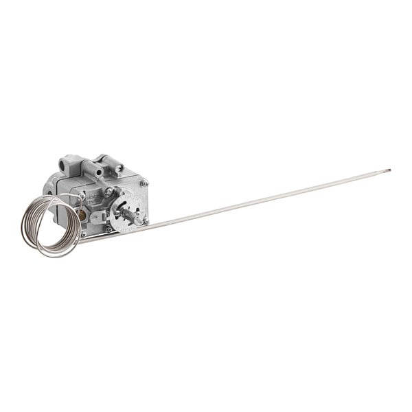 A Robertshaw Industries commercial gas thermostat with a long metal wire.