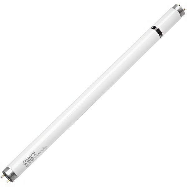 A white fluorescent tube with silver tips.