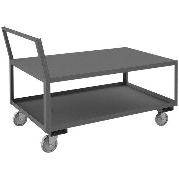A grey metal Durham Mfg service truck cart with wheels.