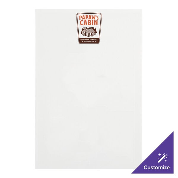 A white rectangular Choice menu paper with a red and white logo.