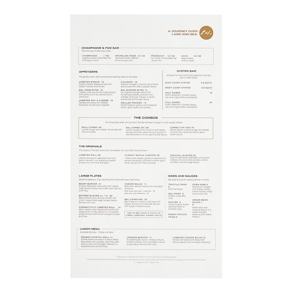 A white rectangular menu with black text and a black border.