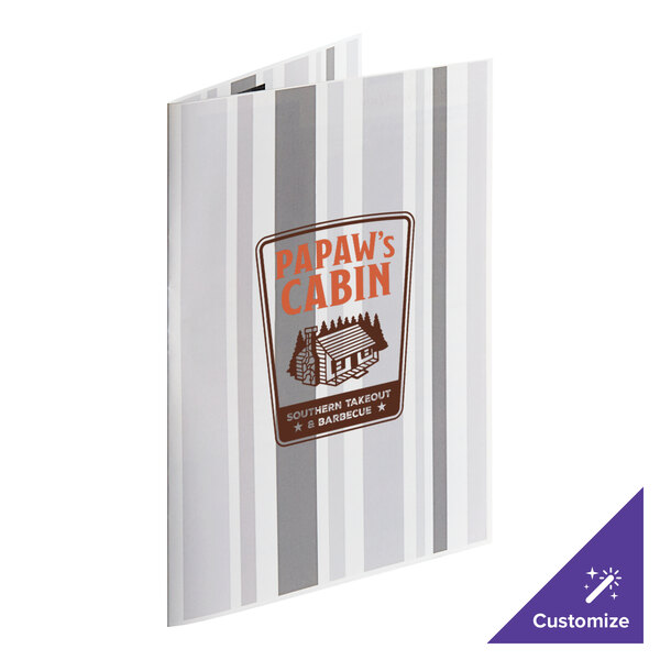 A white Choice squared corner bifold menu with a logo.