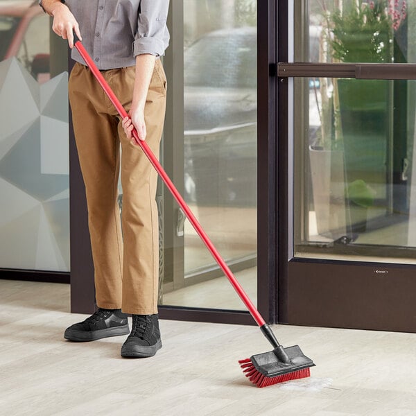 Lavex 10 Bi-Level Floor Scrub Brush with Squeegee