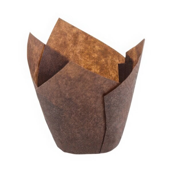A close-up of a brown paper wrapper on a white background with the Novacart logo.