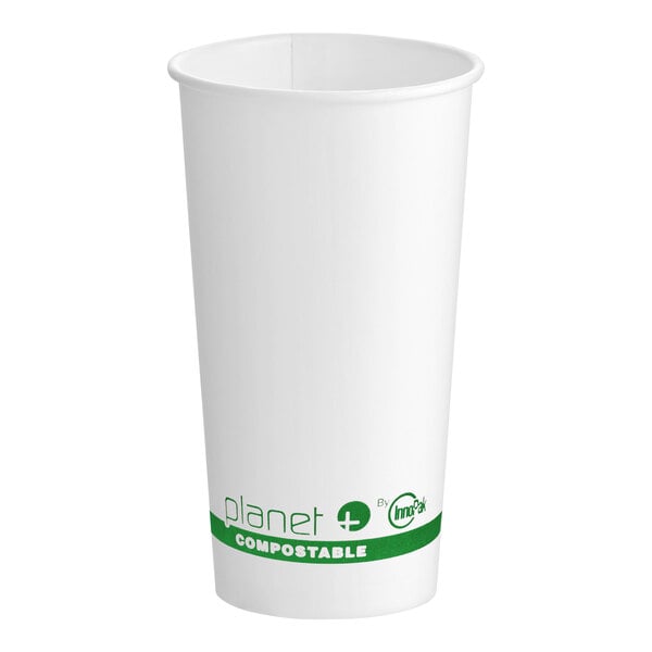 Stalk Market Planet+ 20 oz. PLA-Coated White Compostable Paper Hot Cup - 500/Case